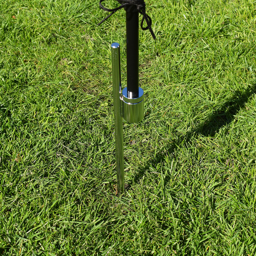 Ground spike for fiberglass poles
