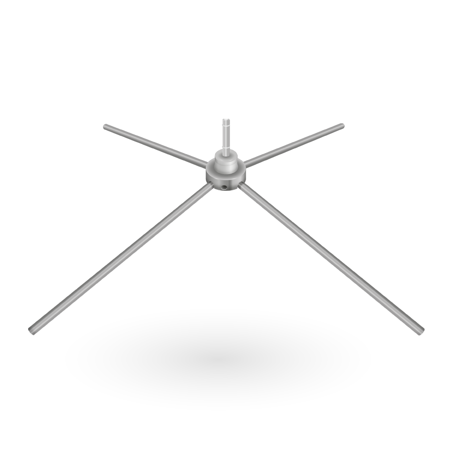 Scissor base for aluminium pole