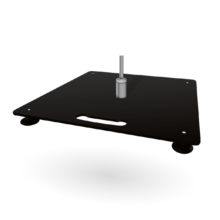 Heavy metal baseplate for fiberglass poles