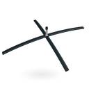 Light cross base for aluminium poles